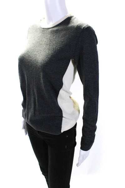 Rag & Bone Womens Tight Knit Colorblock Long Sleeved T Shirt Gray Cream Size  XS