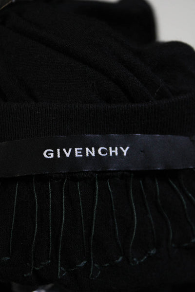 Givenchy Womens Metal Applique Short Sleeves Shirt Dress Black Size Extra Small