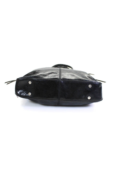 Hobo The Original Womens Leather Zipped Tassel Darted Shoulder Handbag Black