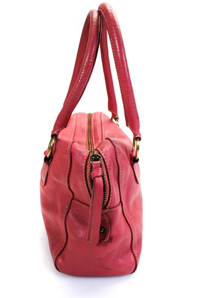 Boden Womens Leather Tassel Zipped Darted Shoulder Handbag Pink