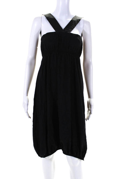 Zero + Maria Cornejo Womens Silk Sleeveless High Waist Dress Black Size 4