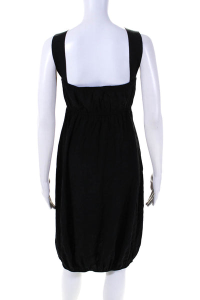 Zero + Maria Cornejo Womens Silk Sleeveless High Waist Dress Black Size 4