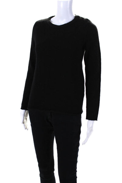 A.P.C. Womens Long Sleeves Crew Neck Sweater Black Wool Size Extra Small