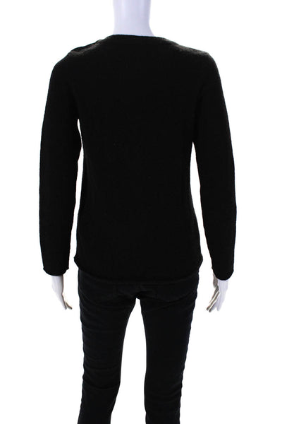 A.P.C. Womens Long Sleeves Crew Neck Sweater Black Wool Size Extra Small