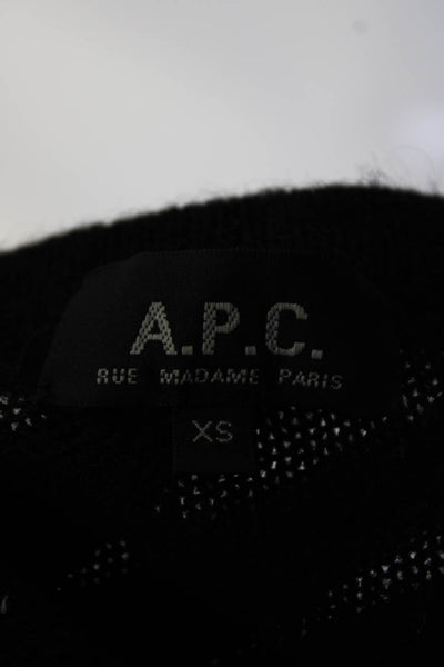 A.P.C. Womens Long Sleeves Crew Neck Sweater Black Wool Size Extra Small