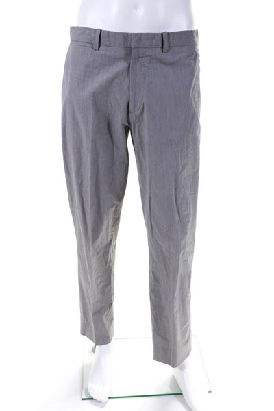Theory Mens Marlo Opportunity Dress Pants Pants Gray Cotton Size 32