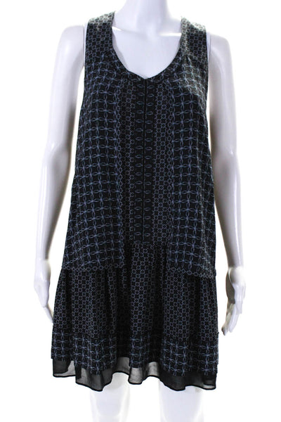 Proenza Schouler Womens Silk Abstract Print A Line Dress Black Size 2