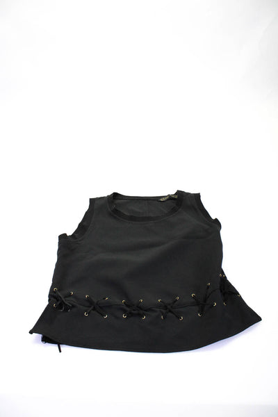 Zara Basic Womens Patchwork Lace-Up Sleeveless Top Dress Black Size XS S Lot 2