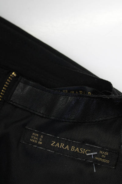 Zara Basic Womens Patchwork Lace-Up Sleeveless Top Dress Black Size XS S Lot 2