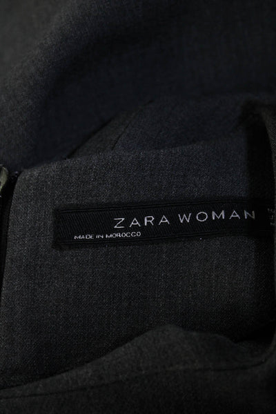 Zara Womens Houndstooth Print Zip Round Neck Sheath Dresses Gray Size XS Lot 2