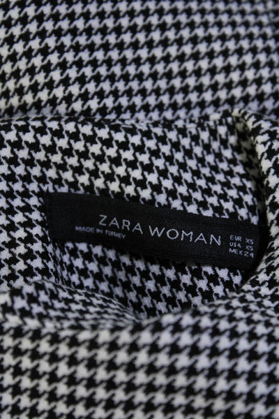 Zara Womens Houndstooth Print Zip Round Neck Sheath Dresses Gray Size XS Lot 2