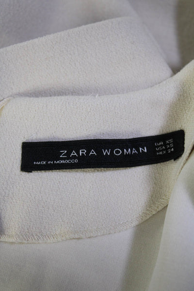 Zara Womens Zipped Round Neck Short Sleeve Sheath Dresses Beige Size XS Lot 2