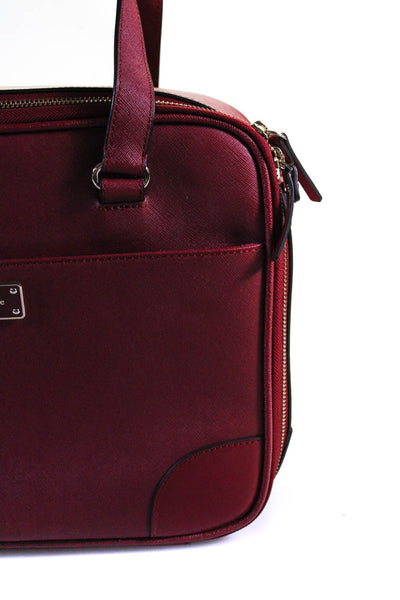 Kate Spade Womens Large Saffiano Leather Zip Around Shoulder Bag Handbag Red