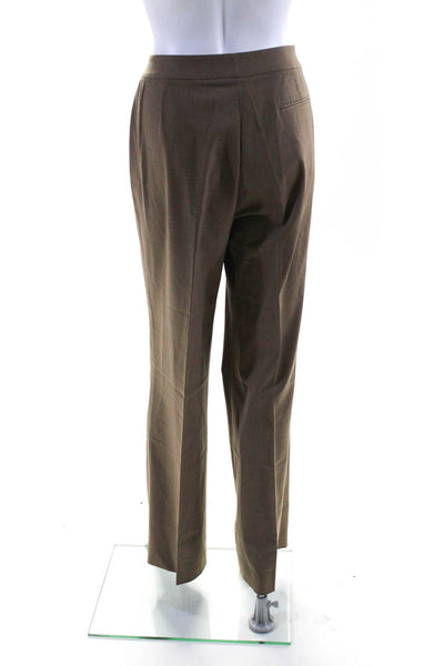 Lafayette 148 New York Womens Menswear High Rise Flare Pants Brown Size 10