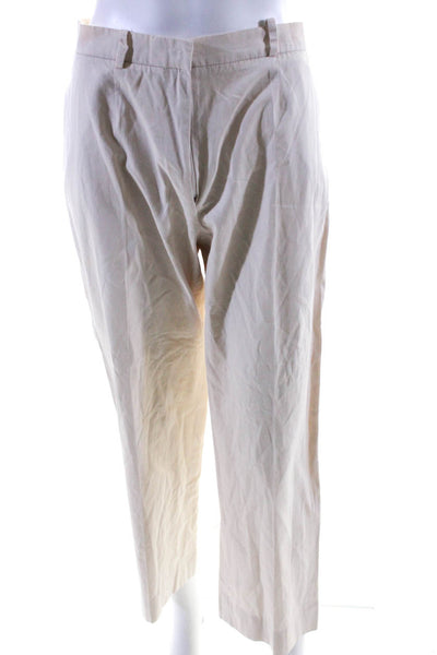 Max Mara Womens High Waist Straight Leg Pleated Chino Pants Beige Size 6