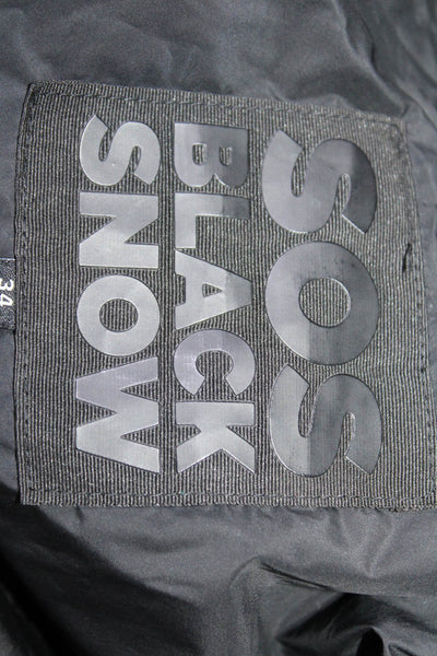 SOS Black Snow Womens Full Zipper Puffer Jacket Black Size Extra Small