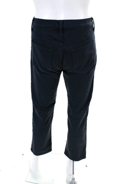 J Brand Mens Zipper Fly Straight Leg Knit Pants Navy Blue Cotton Size 31