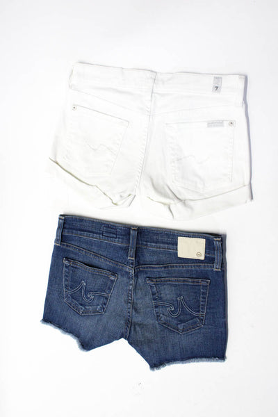 AG Adriano Goldschmied 7 For All Mankind Womens Shorts Blue White Size 24 Lot 2