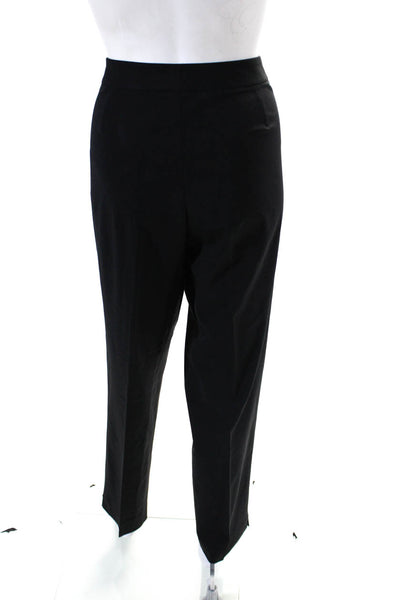 Lafayette 148 New York Womens Irving Mid Rise Slim Pleated Pants Black Size 10