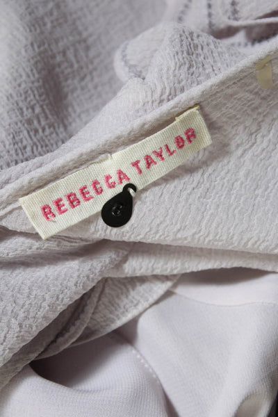 Rebecca Taylor Womens Silk Ruffled V-Neck Sleeveless Sheer Blouse Pink Size 8