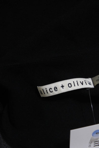 Alice + Olivia Womens V-Neck Sleeveless Wrap Tied Tank Top Blouse Black Size XS