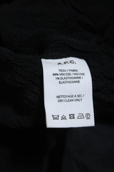 A.P.C. Womens Gauze Long Sleeve Button Lined Down A-Line Dress Black Size 34
