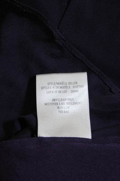 Theyskens Theory Womens Silk Cut Out V-Neck Mini Cape Dress Plum Purple Size S