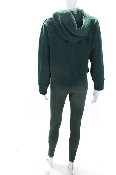 Outdoor Voices Zara Womens Ankle Leggings Hooded Sweatshirt Green Size S Lot 2