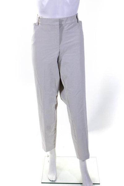 Lafayette 148 New York Womens Manhattan Mid Rise Slim Leg Pants Ivory Size 16