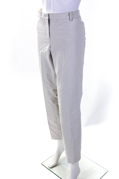 Lafayette 148 New York Womens Manhattan Mid Rise Slim Leg Pants Ivory Size 16