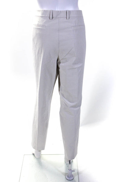 Lafayette 148 New York Womens Manhattan Mid Rise Slim Leg Pants Ivory Size 16