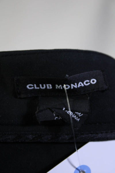 Club Monaco Womens Mid Rise Sateen Skinny Dress Pants Black Cotton Size 6