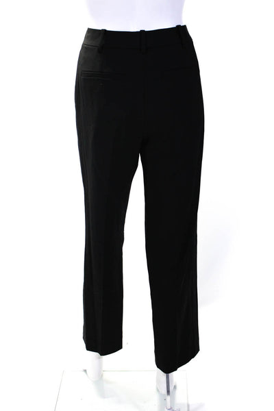 Rebecca Taylor Womens Flat Front Straight Leg Tuxedo Trousers Black Size 4