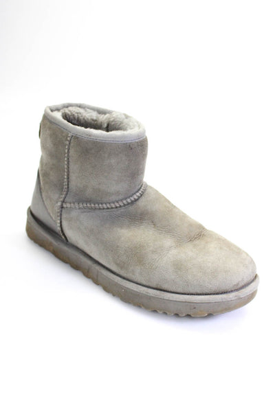 UGG Australia Womens Slip On Shearling Lined Ankle Boots Gray Suede Size 9
