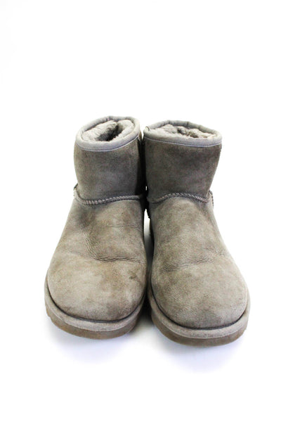 UGG Australia Womens Slip On Shearling Lined Ankle Boots Gray Suede Size 9