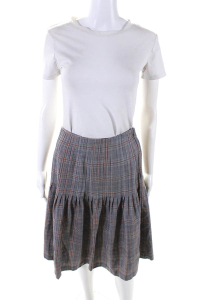 1818 Madison Womens Pleated Knee Length Pleated Skirt Gray Size M