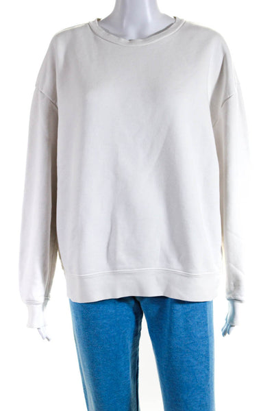 Ninety Percent Jet Womens White Cotton Crew Neck Pullover Sweatshirt Size S LOT2