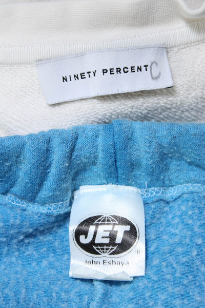 Ninety Percent Jet Womens White Cotton Crew Neck Pullover Sweatshirt Size S LOT2