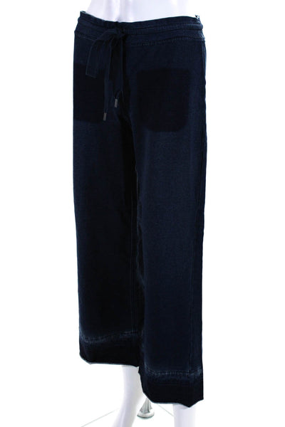 Bailey 44 Womens Drawstring Elastic Waist Wide Leg Slip-On Pants Blue Size S