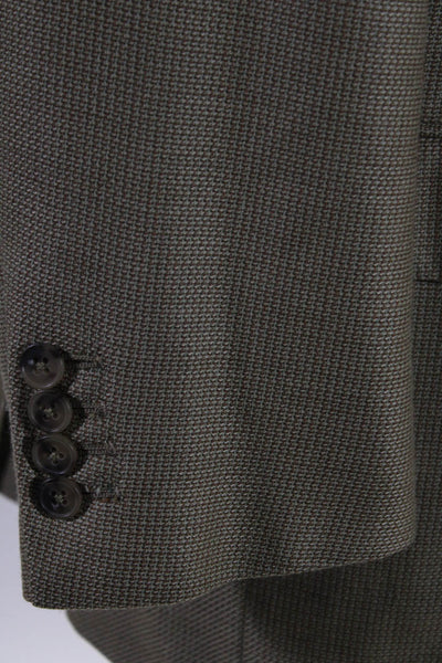 Ermenegildo Zegna Mens Two Button Collared Blazer Jacket Tan Beige Size 56 R