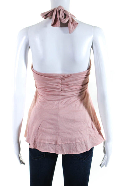 Robert Rodriguez Black Label Womens Sleeveless Halter Top Pink Size Small