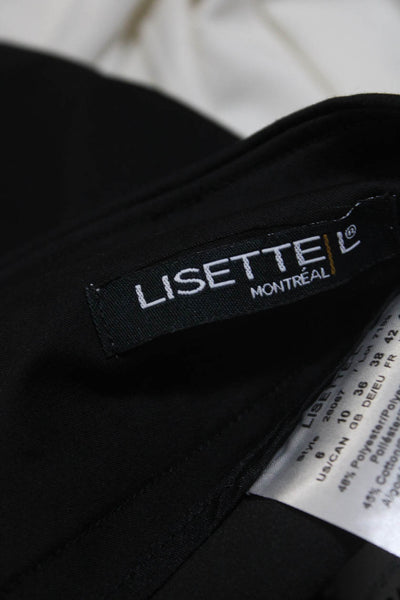 Lisette Womens Cropped High Rise Skinny Leg Pants Black Cotton Size 6