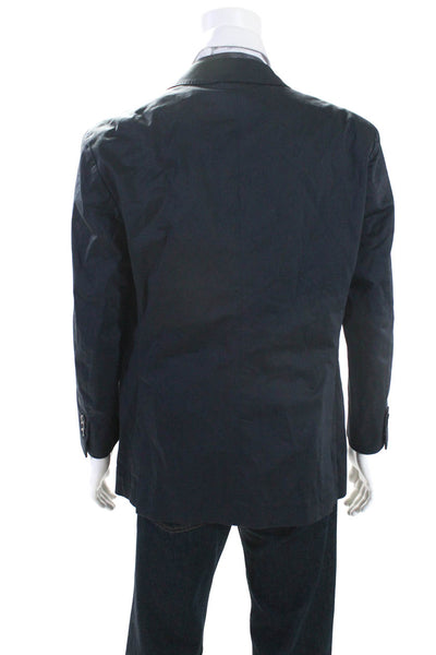 Davide Cenci Mens Two Button Blazer Jacket Navy Blue Size EUR 54 Regular