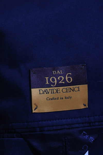 Davide Cenci Mens Two Button Blazer Jacket Navy Blue Size EUR 54 Regular