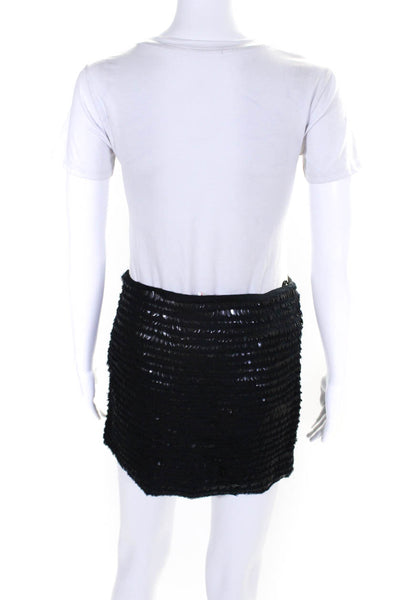 Zara Womens Striped Embroidered Beaded Zipped Mini Skirts White Size XS S Lot 2