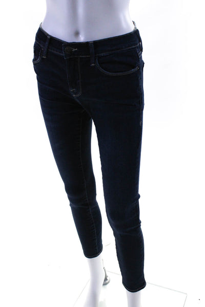 Frame Denim Womens Le Skinny de Jeanne Crop Dark Mid Rise Jeans Blue Size 26