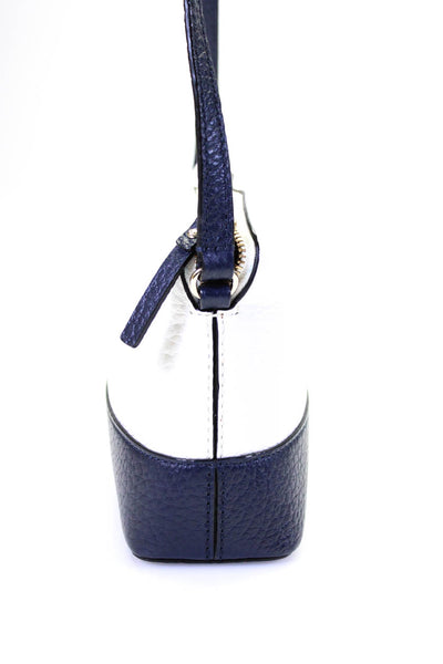 Kate Spade Womens Small Color Block Leather Crossbody Handbag Navy Blue White