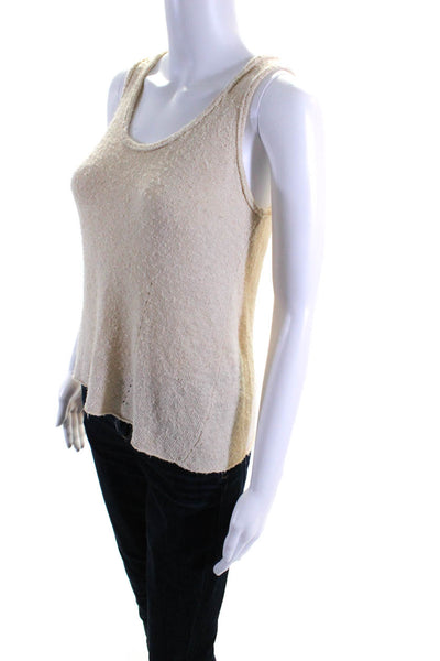 Rag & Bone Womens Silk Knitted Round Neck Textured Tank Top Beige Size XS