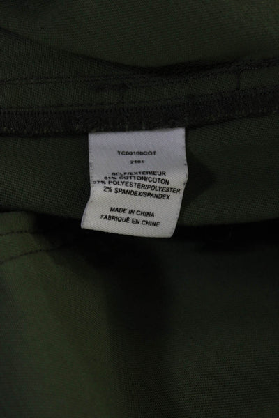 Derek Lam 10 Crosby Womens Cotton High-Rise Straight Cargo Pants Green Size 8