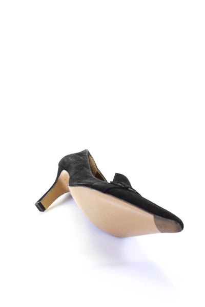 Peter Kaiser Womens Pointed Toe Buckled Slip-On Stiletto Heels Black Size 7.5